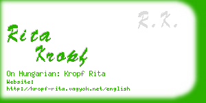 rita kropf business card